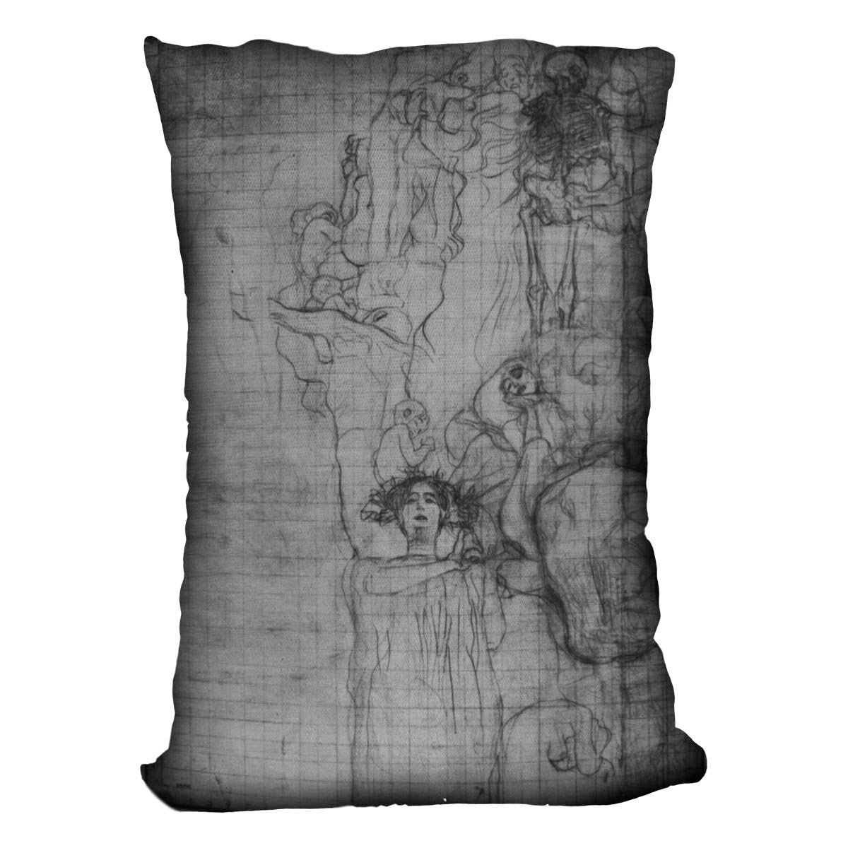 Sketch of Medicine by Klimt Throw Pillow