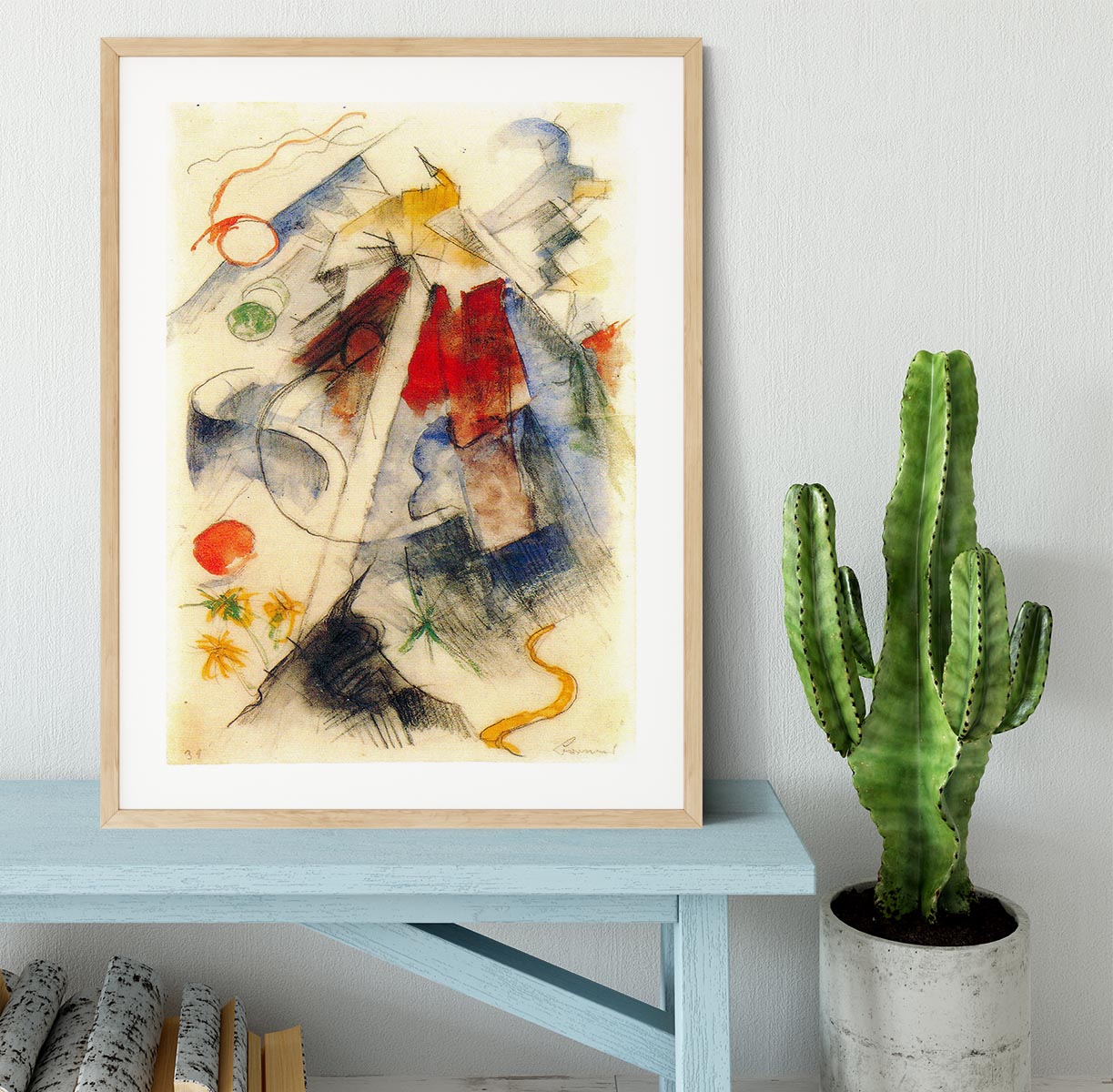 Sketch of the Brenner road 1 by Franz Marc Framed Print - Canvas Art Rocks - 3