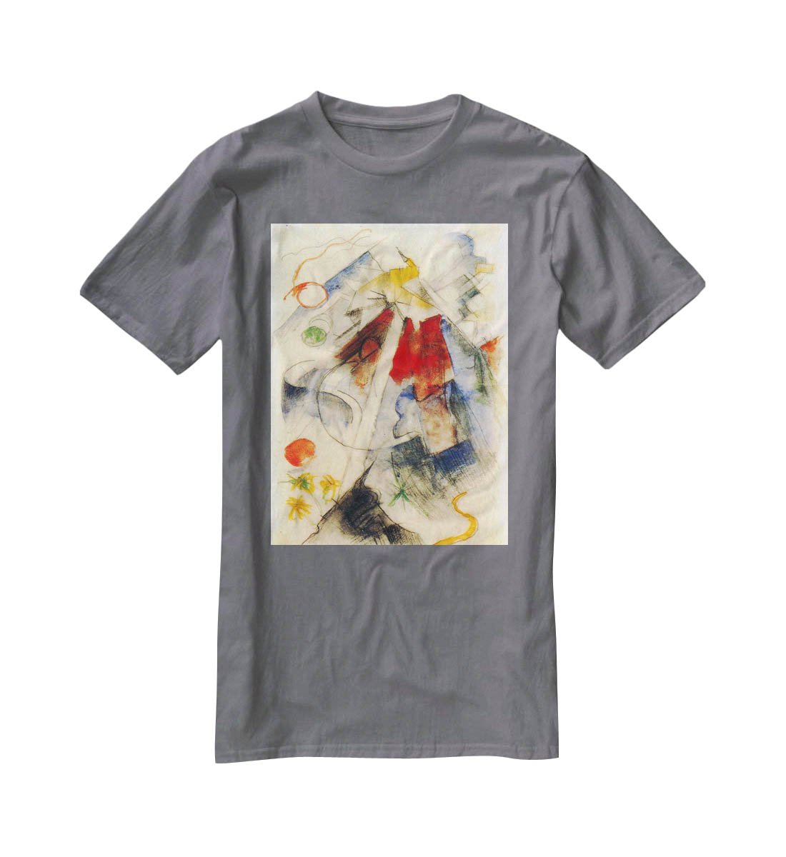 Sketch of the Brenner road 1 by Franz Marc T-Shirt - Canvas Art Rocks - 3