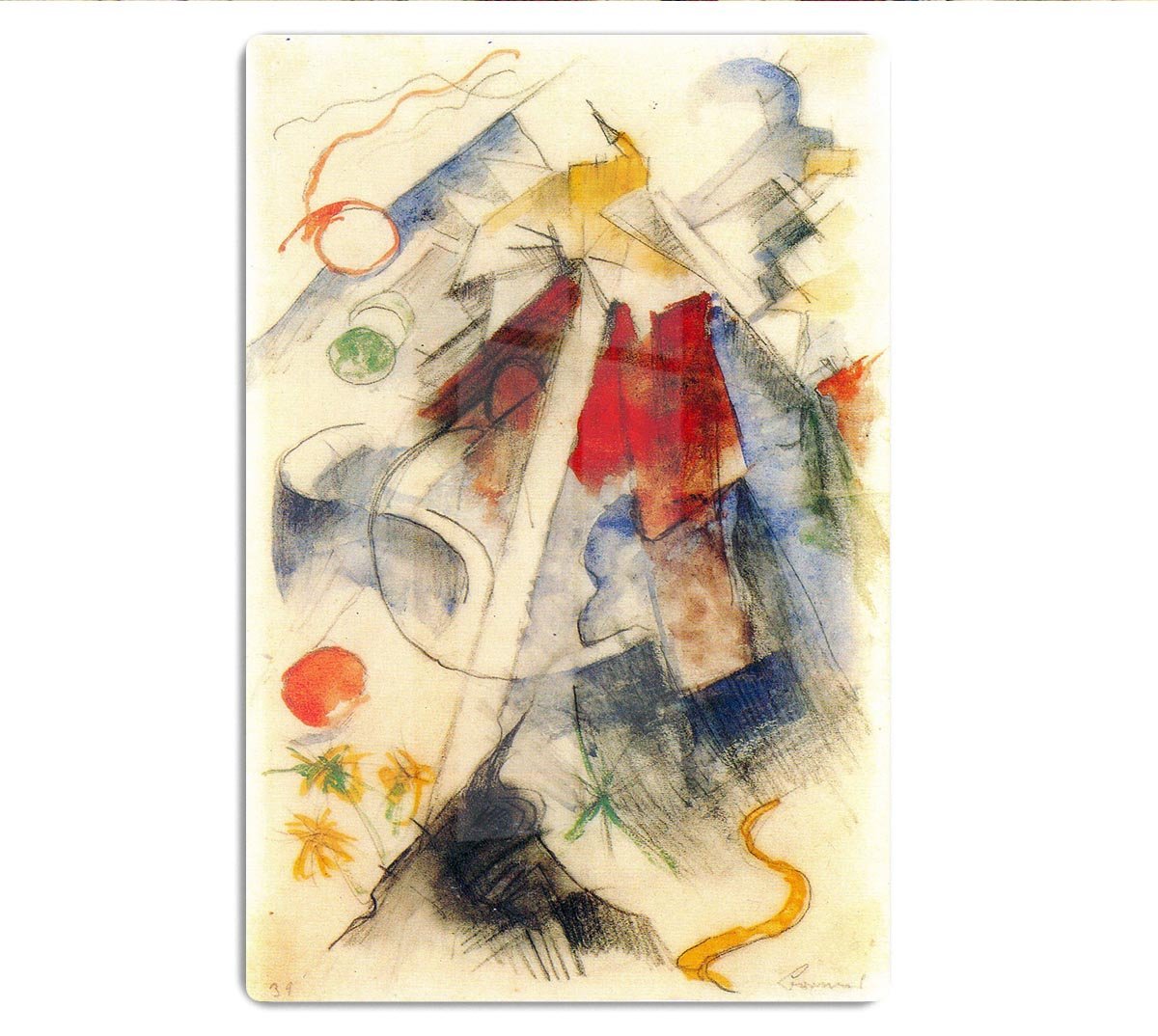 Sketch of the Brenner road 1 by Franz Marc HD Metal Print