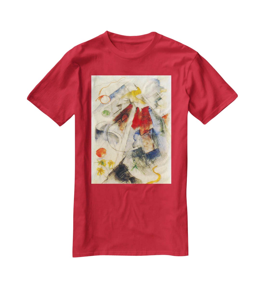 Sketch of the Brenner road 1 by Franz Marc T-Shirt - Canvas Art Rocks - 4
