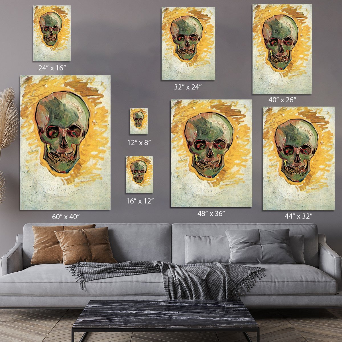 Skull by Van Gogh Canvas Print or Poster