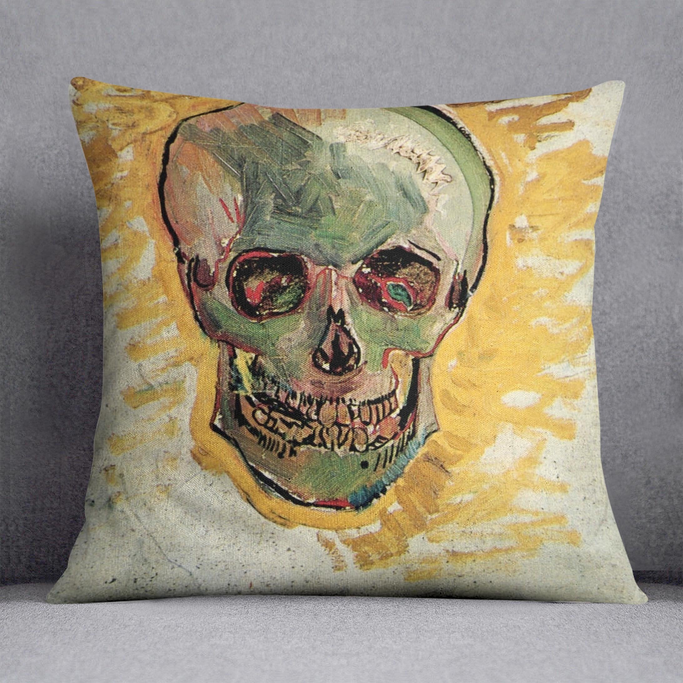 Skull by Van Gogh Throw Pillow