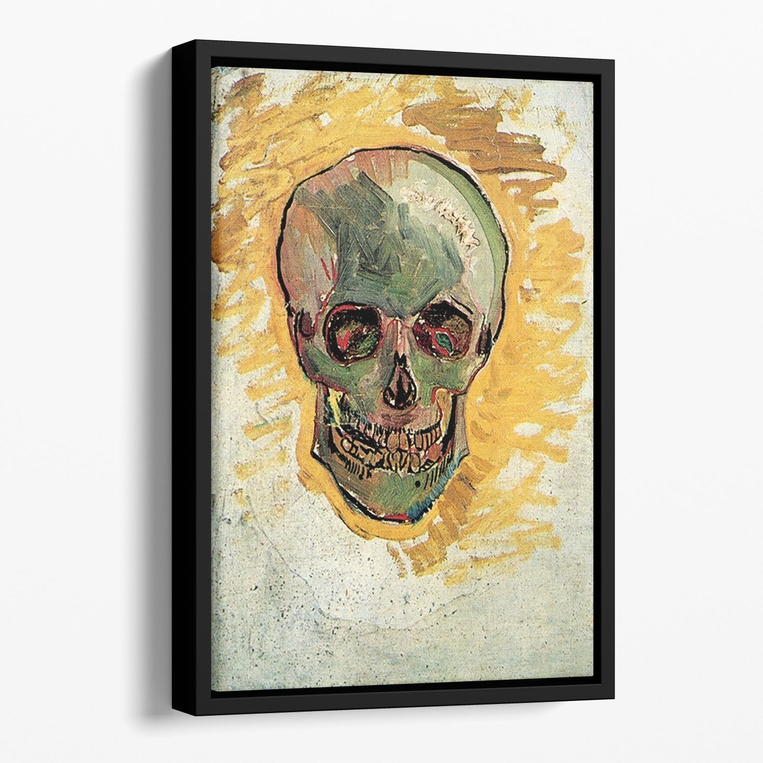 Skull by Van Gogh Floating Framed Canvas