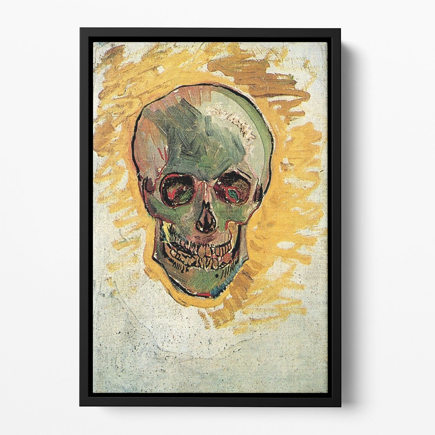 Skull by Van Gogh Floating Framed Canvas