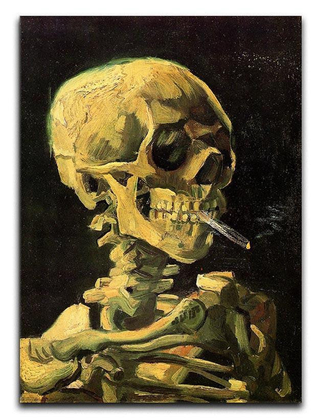 Skull with Burning Cigarette by Van Gogh Canvas Print & Poster  - Canvas Art Rocks - 1