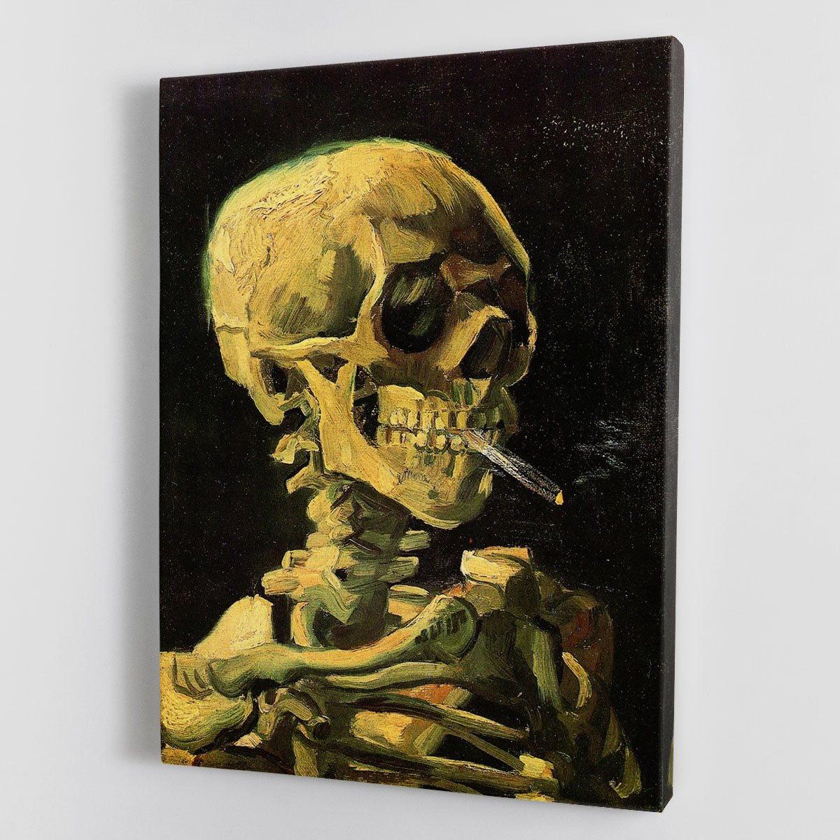 Skull with Burning Cigarette by Van Gogh Canvas Print or Poster