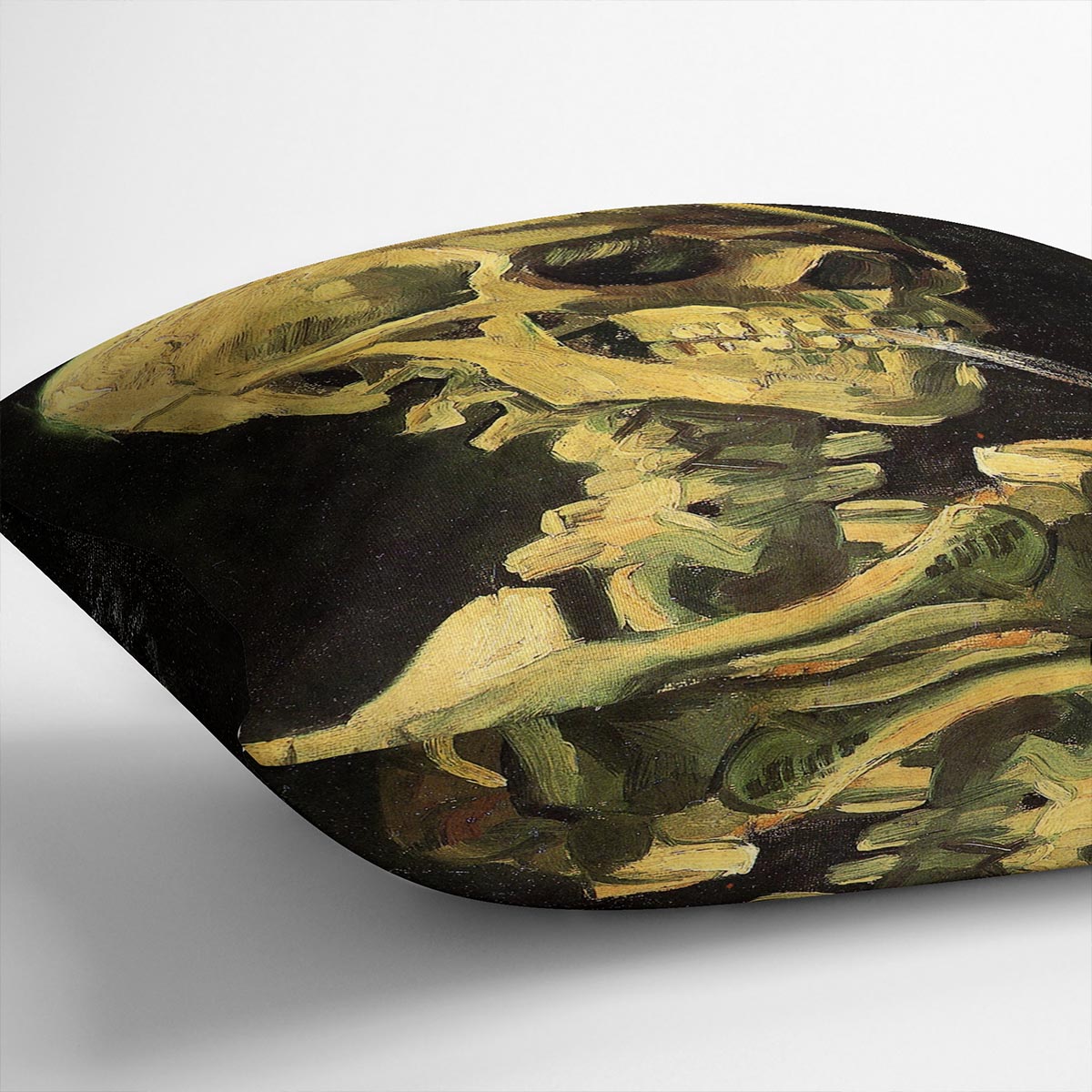 Skull with Burning Cigarette by Van Gogh Cushion
