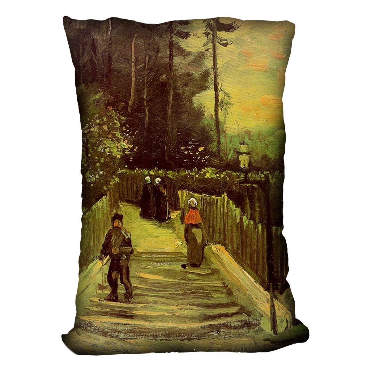 Sloping Path in Montmartre by Van Gogh Throw Pillow