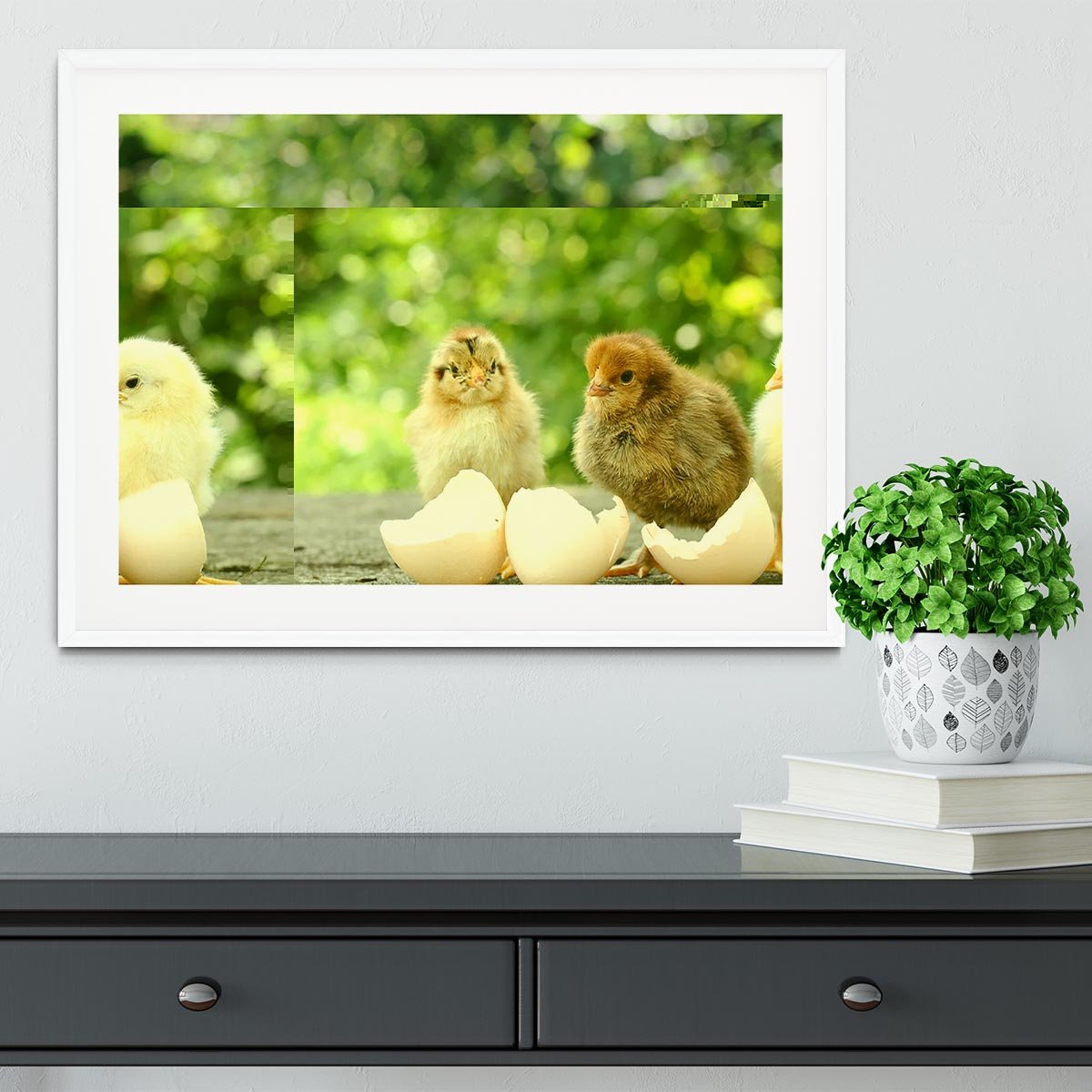 Small chicks and egg shells Framed Print - Canvas Art Rocks - 5