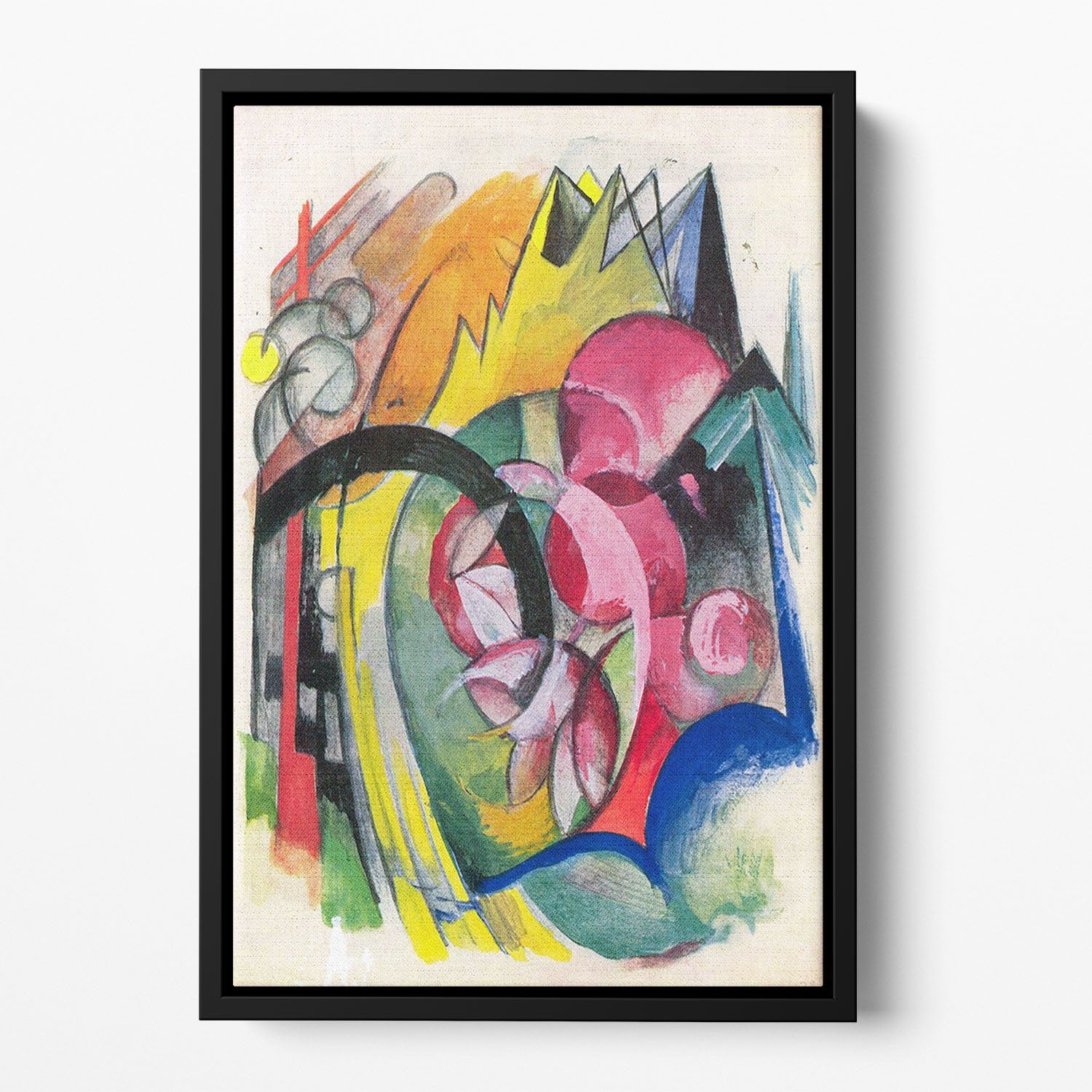 Small composition II by Franz Marc Floating Framed Canvas