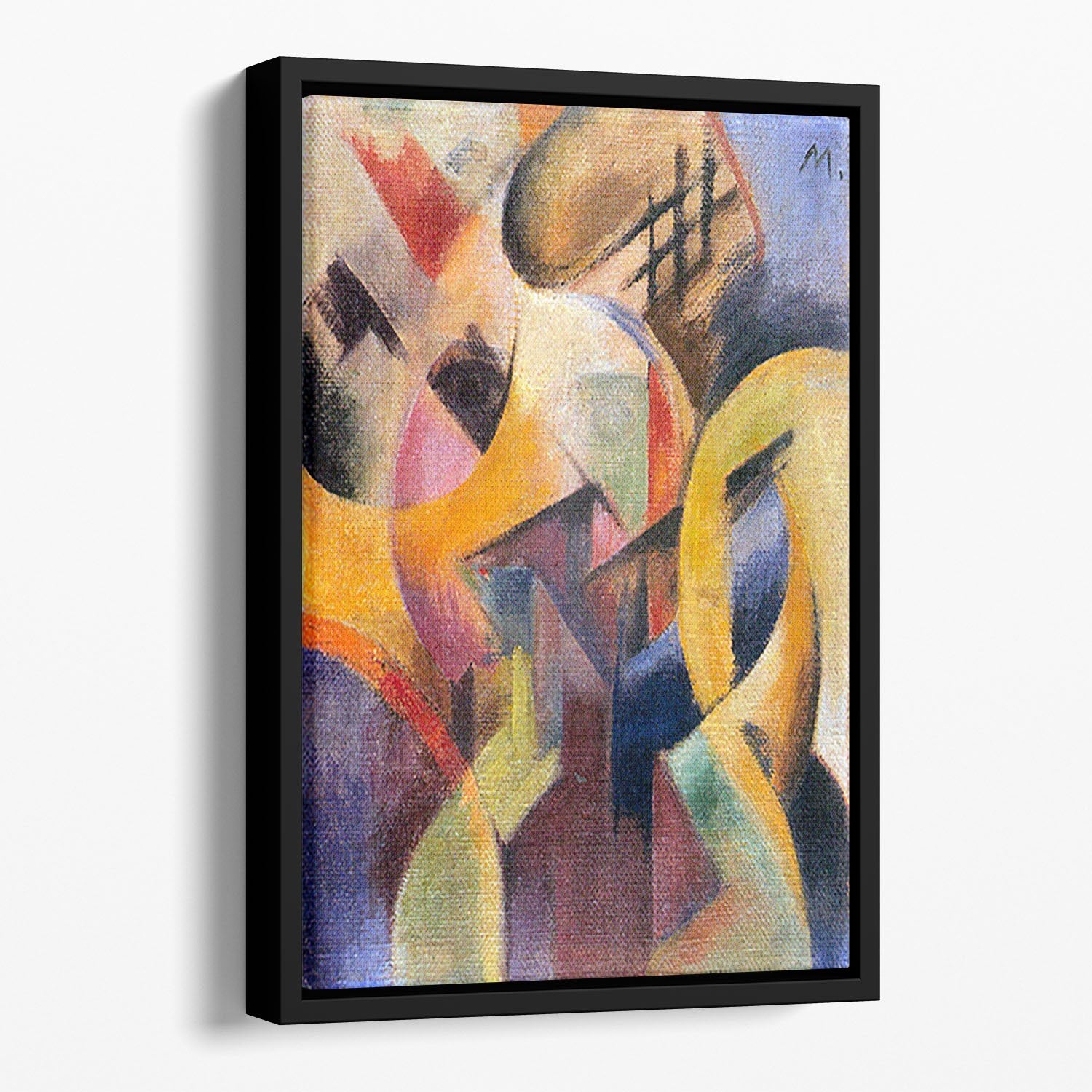 Small composition I by Franz Marc Floating Framed Canvas