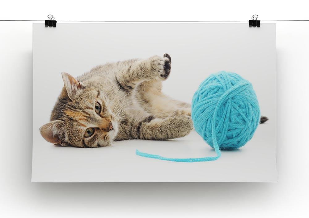Small funny kitten and clew of thread Canvas Print or Poster - Canvas Art Rocks - 2