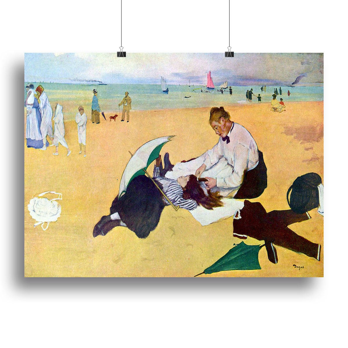 Small girls on the beach by Degas Canvas Print or Poster