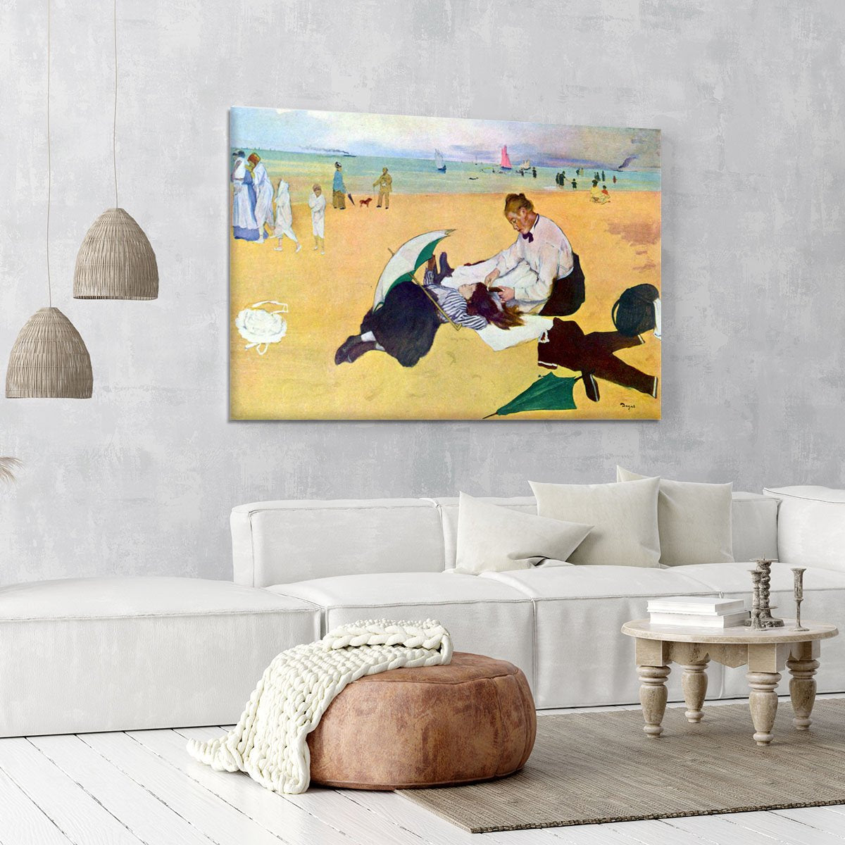 Small girls on the beach by Degas Canvas Print or Poster