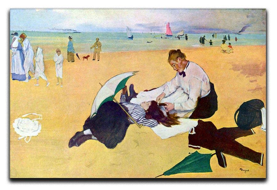 Small girls on the beach by Degas Canvas Print or Poster - Canvas Art Rocks - 1