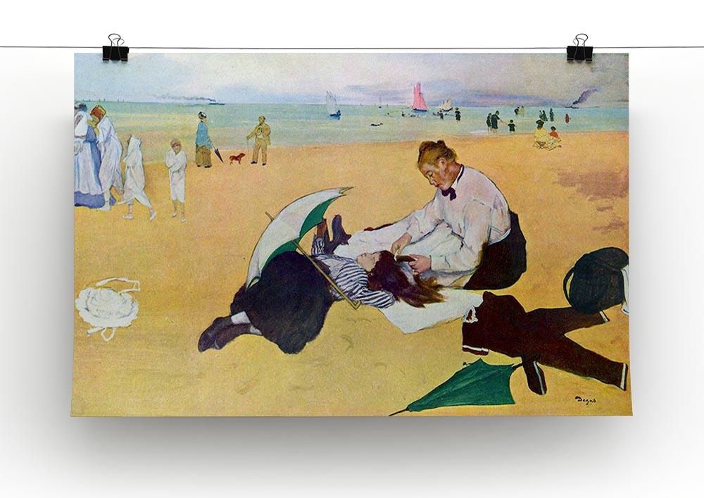 Small girls on the beach by Degas Canvas Print or Poster - Canvas Art Rocks - 2
