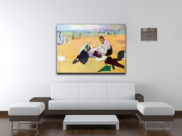 Small girls on the beach by Degas Canvas Print or Poster - Canvas Art Rocks - 4