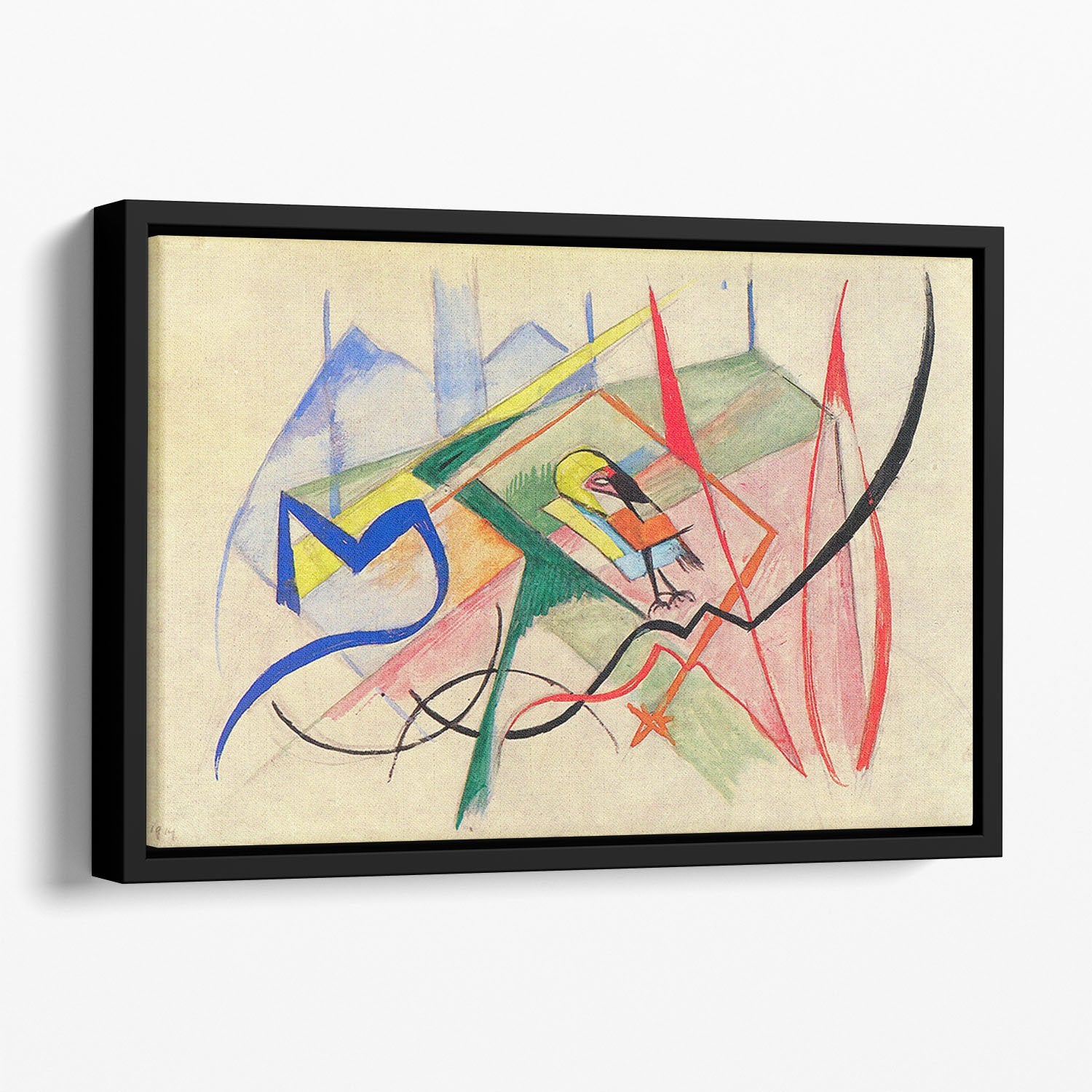 Small mythical creatures by Franz Marc Floating Framed Canvas