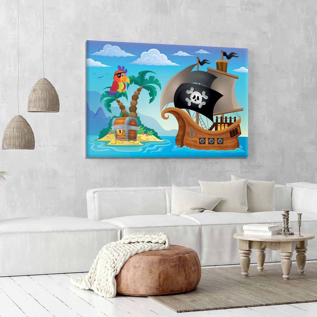 Small pirate island theme 2 Canvas Print or Poster