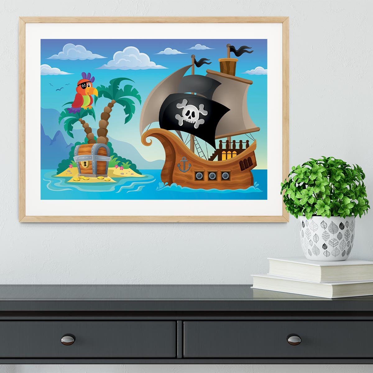 Small pirate island theme 2 Framed Print - Canvas Art Rocks - 3