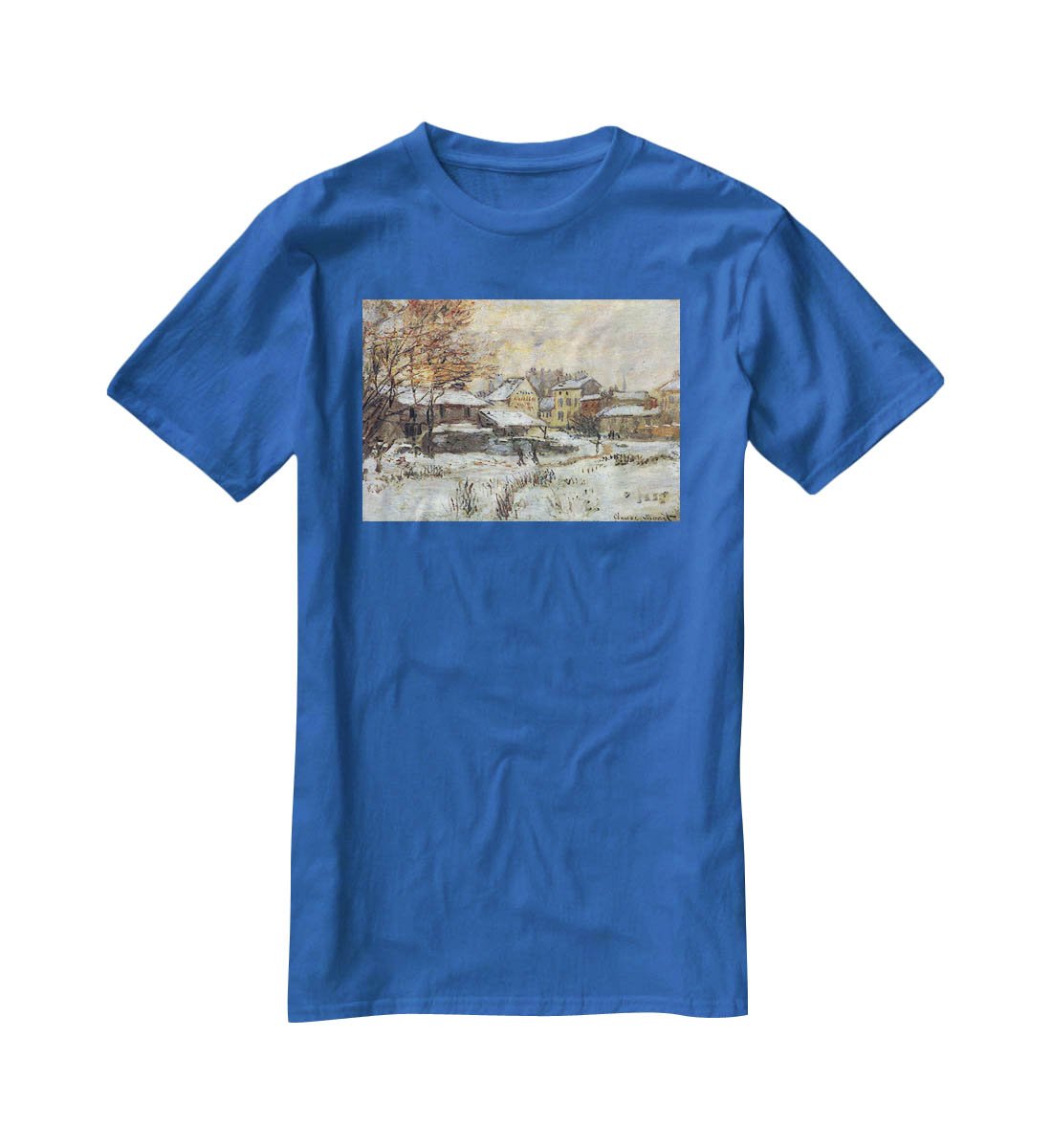 Snow at sunset Argenteuil in the snow by Monet T-Shirt - Canvas Art Rocks - 2