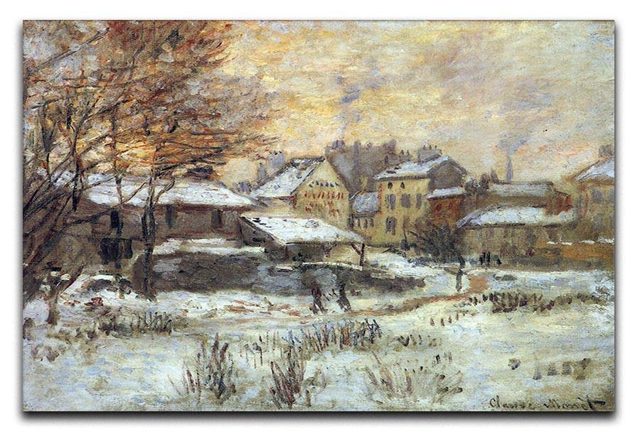 Snow at sunset Argenteuil in the snow by Monet Canvas Print & Poster  - Canvas Art Rocks - 1