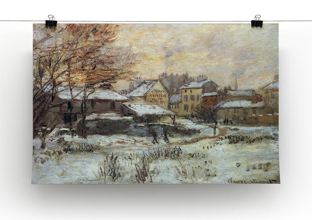 Snow at sunset Argenteuil in the snow by Monet Canvas Print & Poster - Canvas Art Rocks - 2