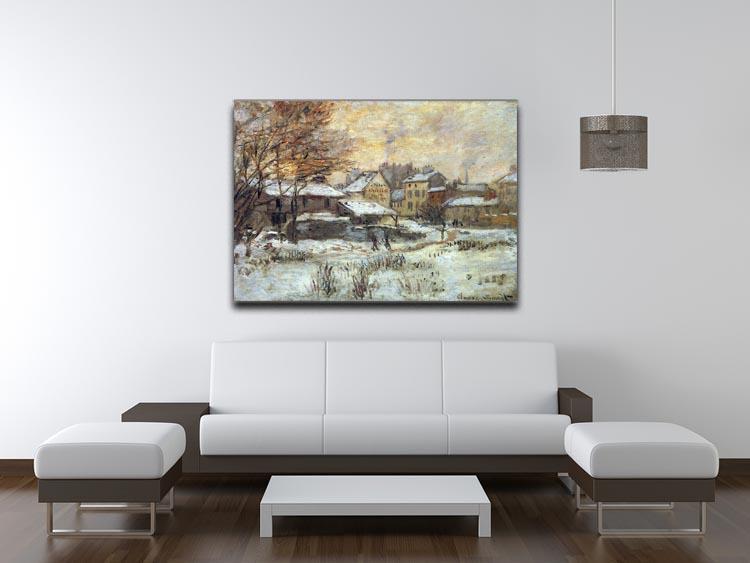 Snow at sunset Argenteuil in the snow by Monet Canvas Print & Poster - Canvas Art Rocks - 4