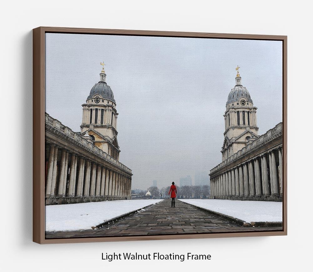 Snow in Greenwich Floating Frame Canvas - Canvas Art Rocks 7