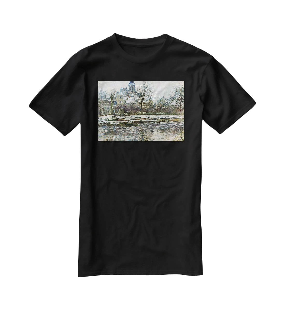 Snow in Vetheuil by Monet T-Shirt - Canvas Art Rocks - 1