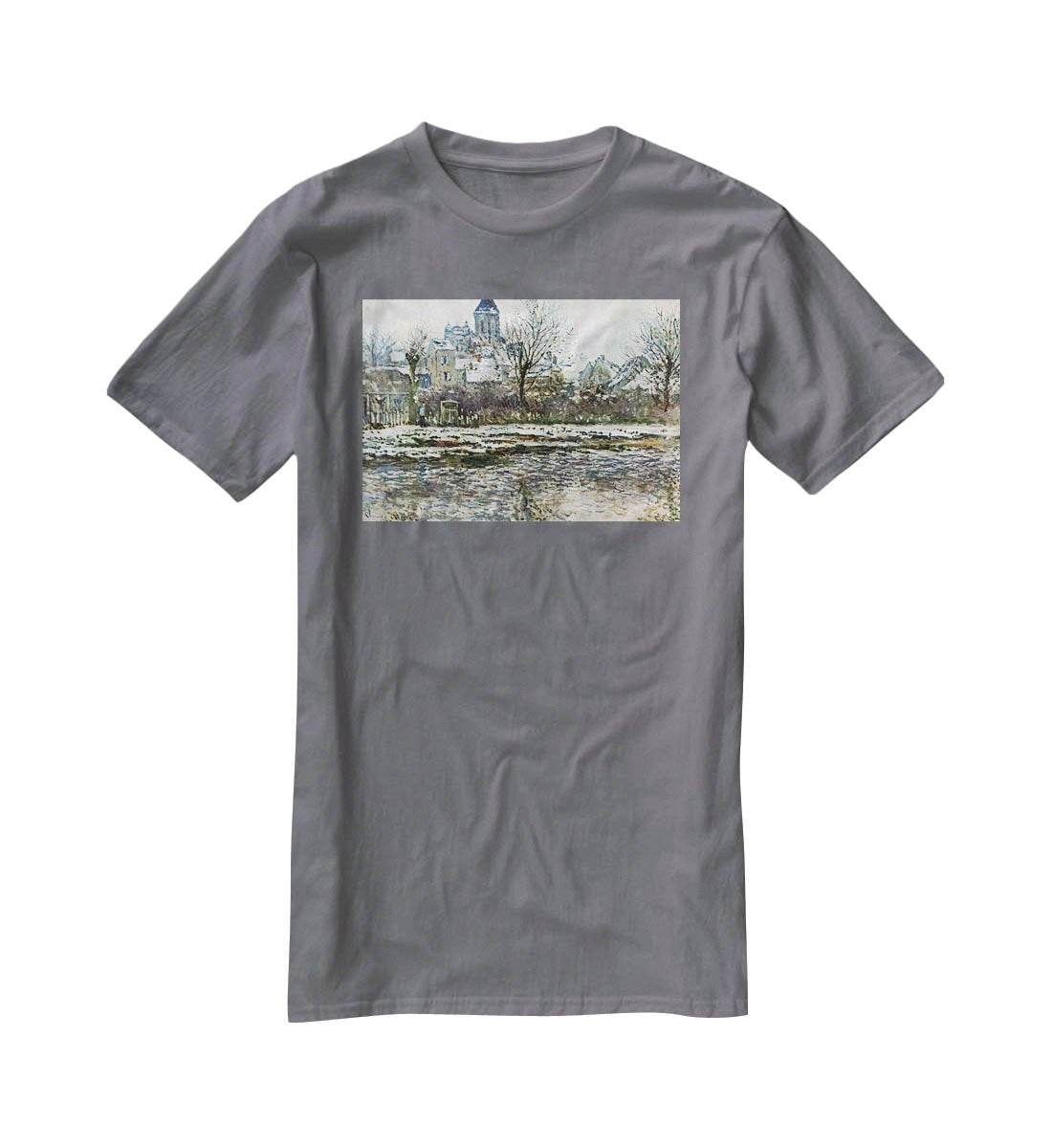 Snow in Vetheuil by Monet T-Shirt - Canvas Art Rocks - 3
