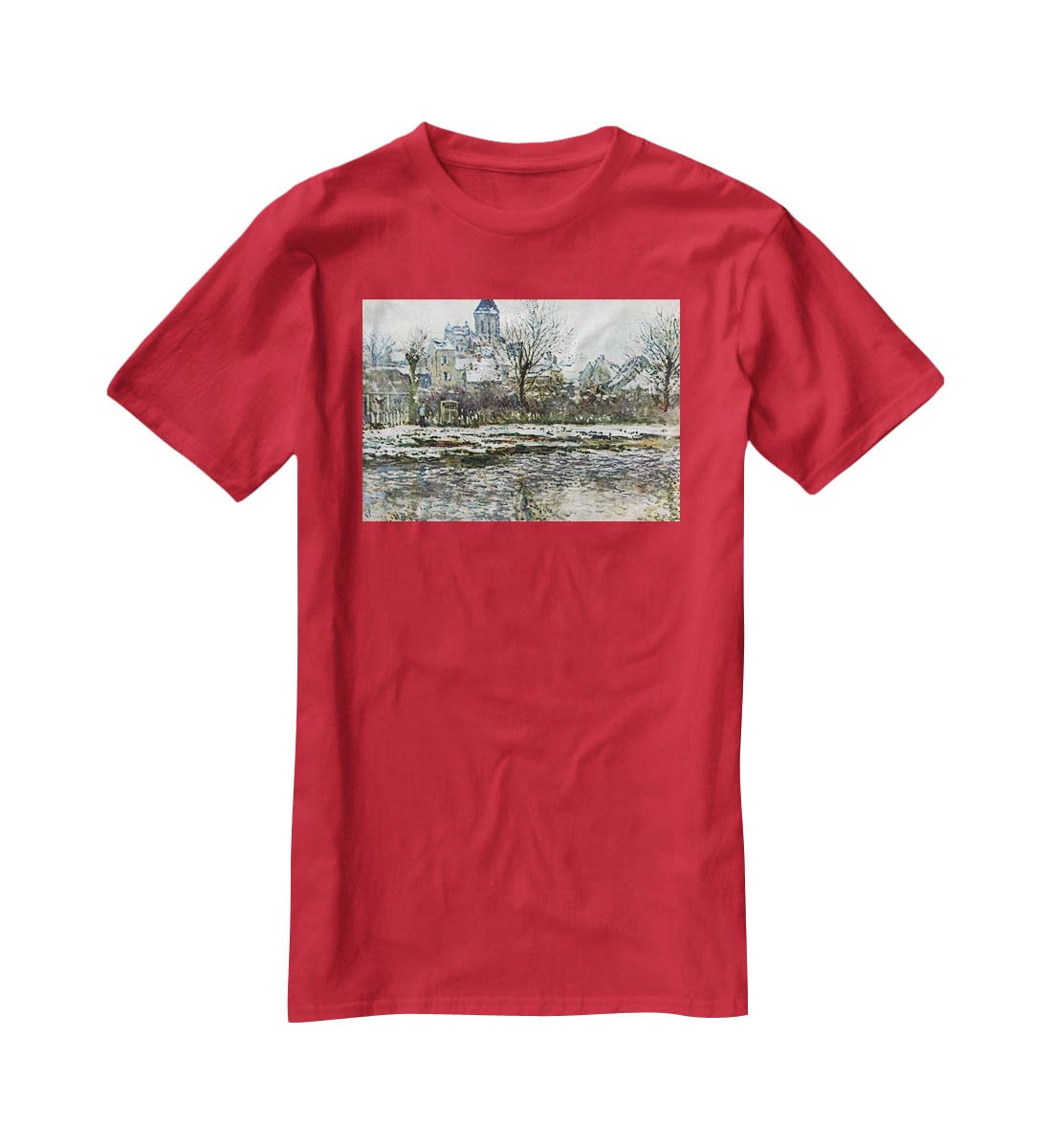 Snow in Vetheuil by Monet T-Shirt - Canvas Art Rocks - 4