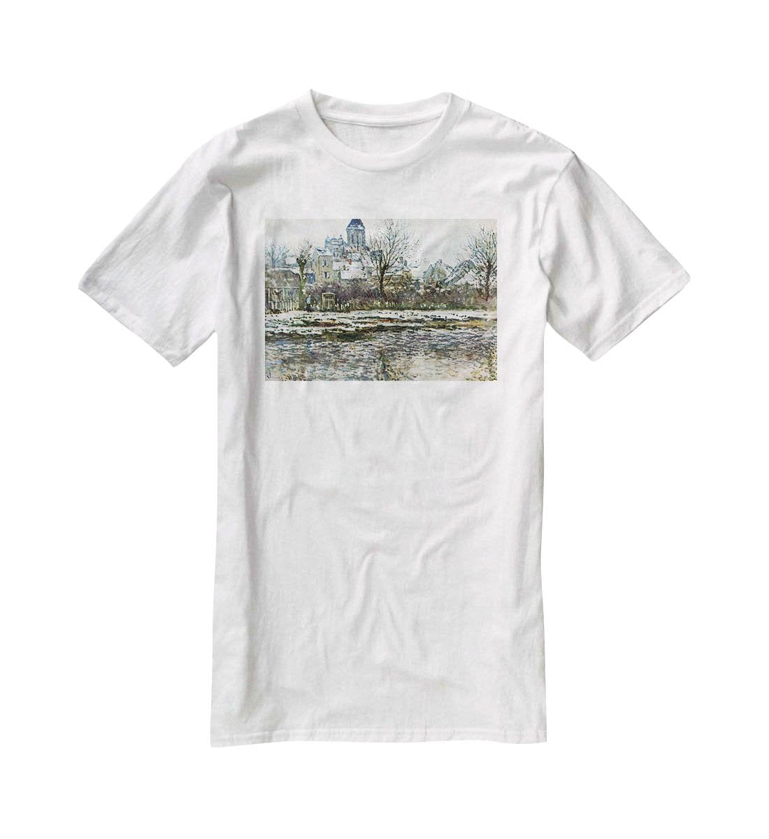 Snow in Vetheuil by Monet T-Shirt - Canvas Art Rocks - 5