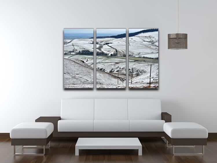 Snow in the Peak District 3 Split Panel Canvas Print - Canvas Art Rocks - 3