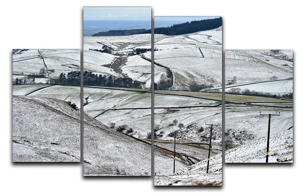 Snow in the Peak District 4 Split Panel Canvas - Canvas Art Rocks - 1