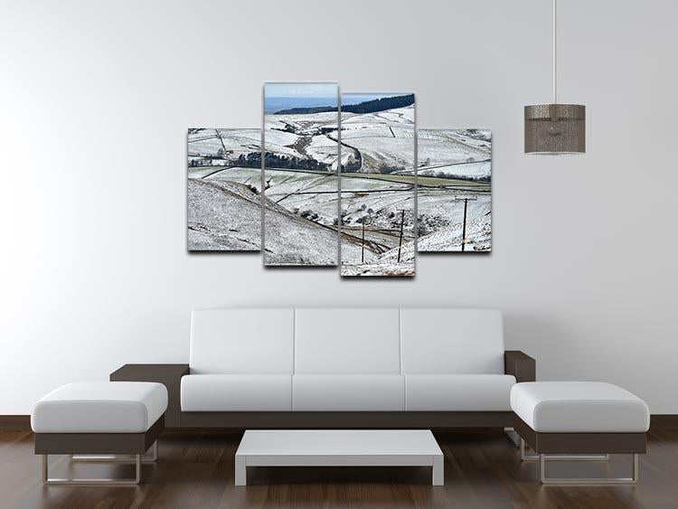 Snow in the Peak District 4 Split Panel Canvas - Canvas Art Rocks - 3