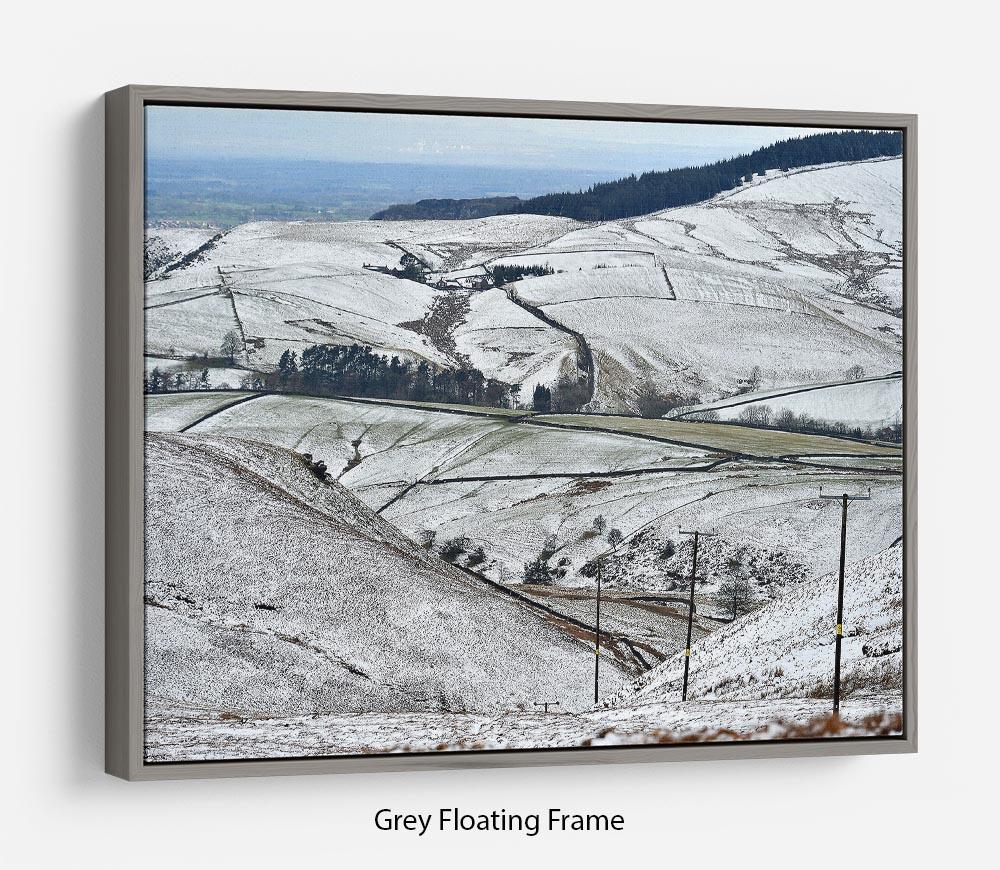 Snow in the Peak District Floating Frame Canvas - Canvas Art Rocks - 3