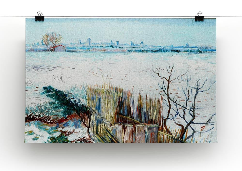 Snowy Landscape with Arles in the Background by Van Gogh Canvas Print & Poster - Canvas Art Rocks - 2