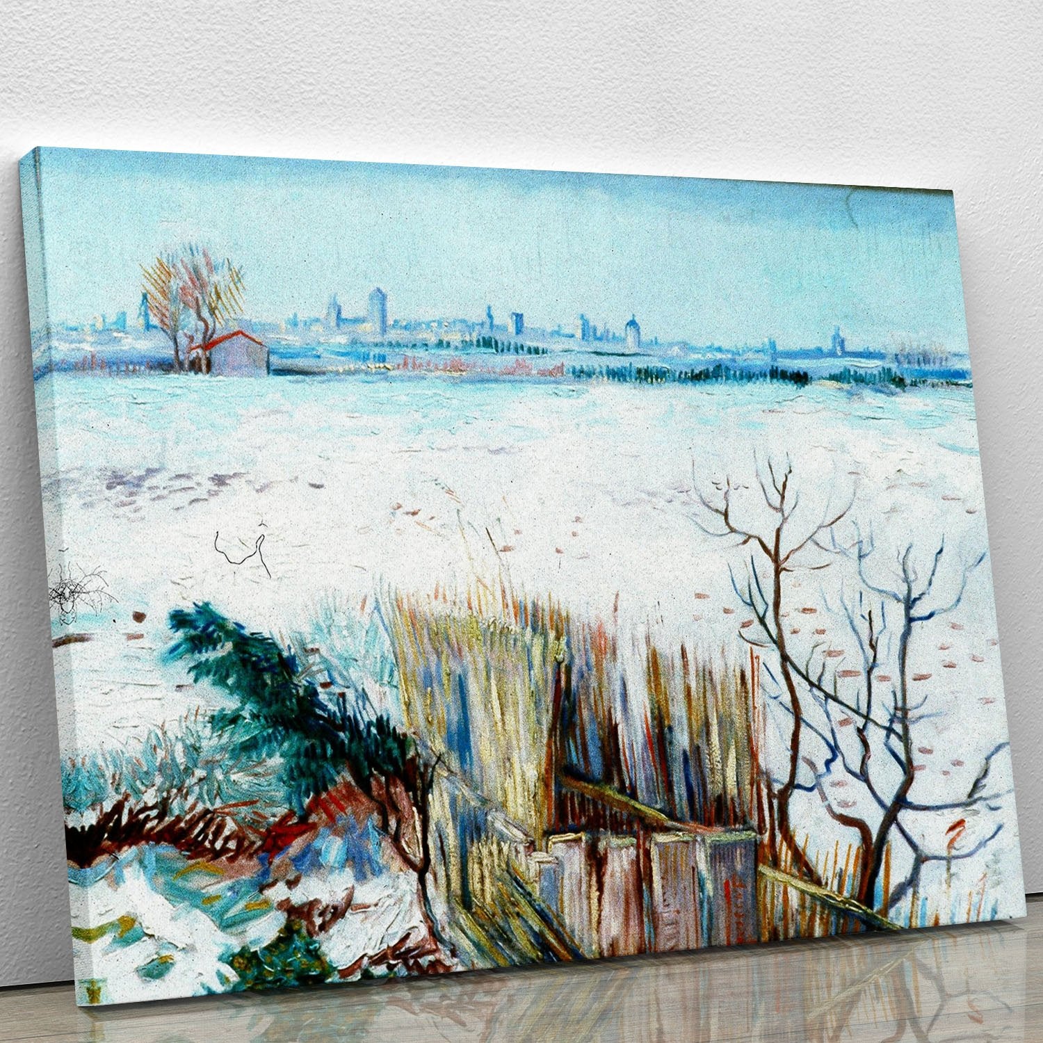 Snowy Landscape with Arles in the Background by Van Gogh Canvas Print or Poster