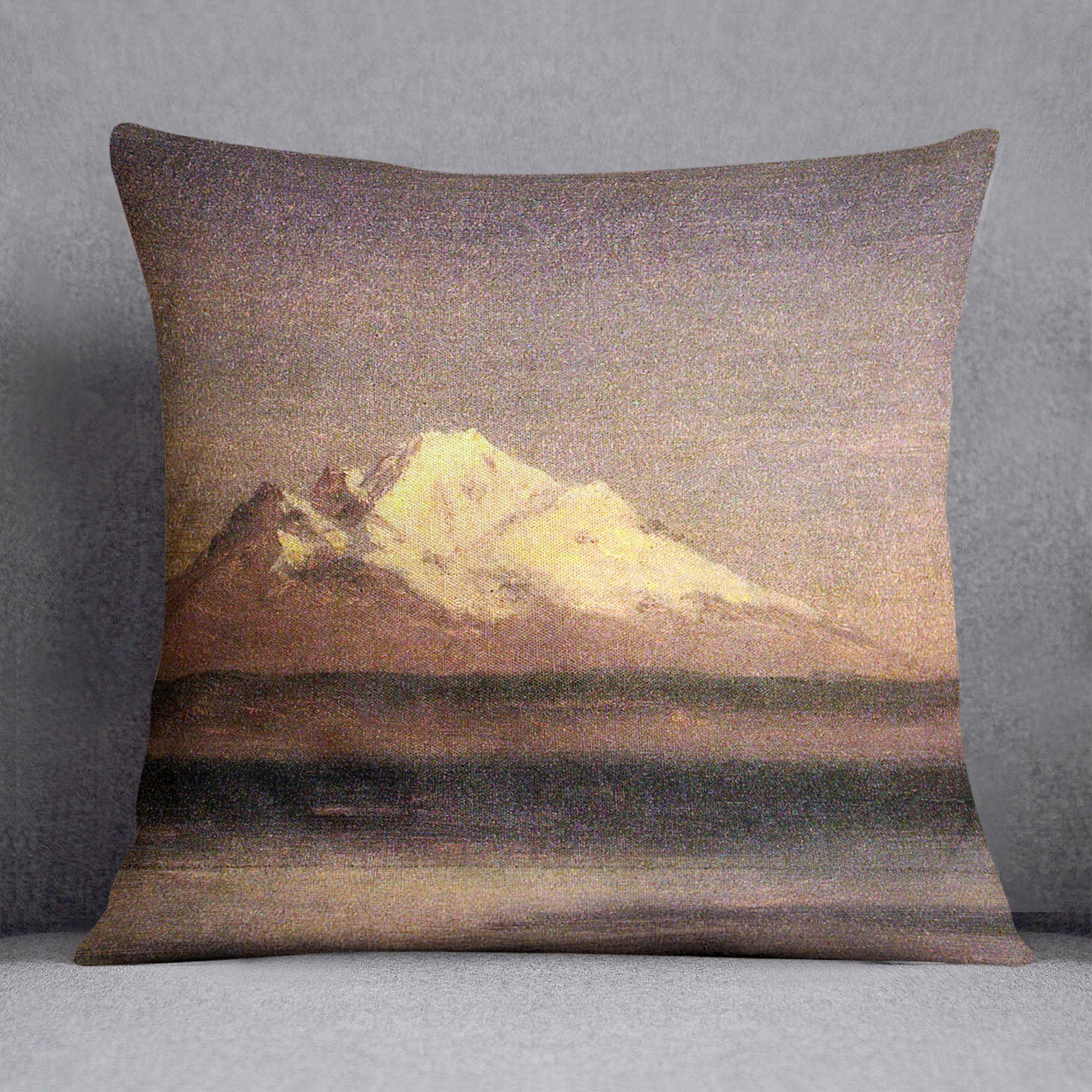 Snowy Mountains in the Pacific Northwest 2 by Bierstadt Cushion - Canvas Art Rocks - 1