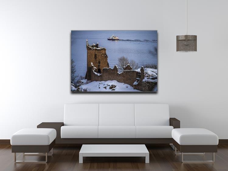 Snowy Urquhart Castle Canvas Print or Poster - Canvas Art Rocks - 4