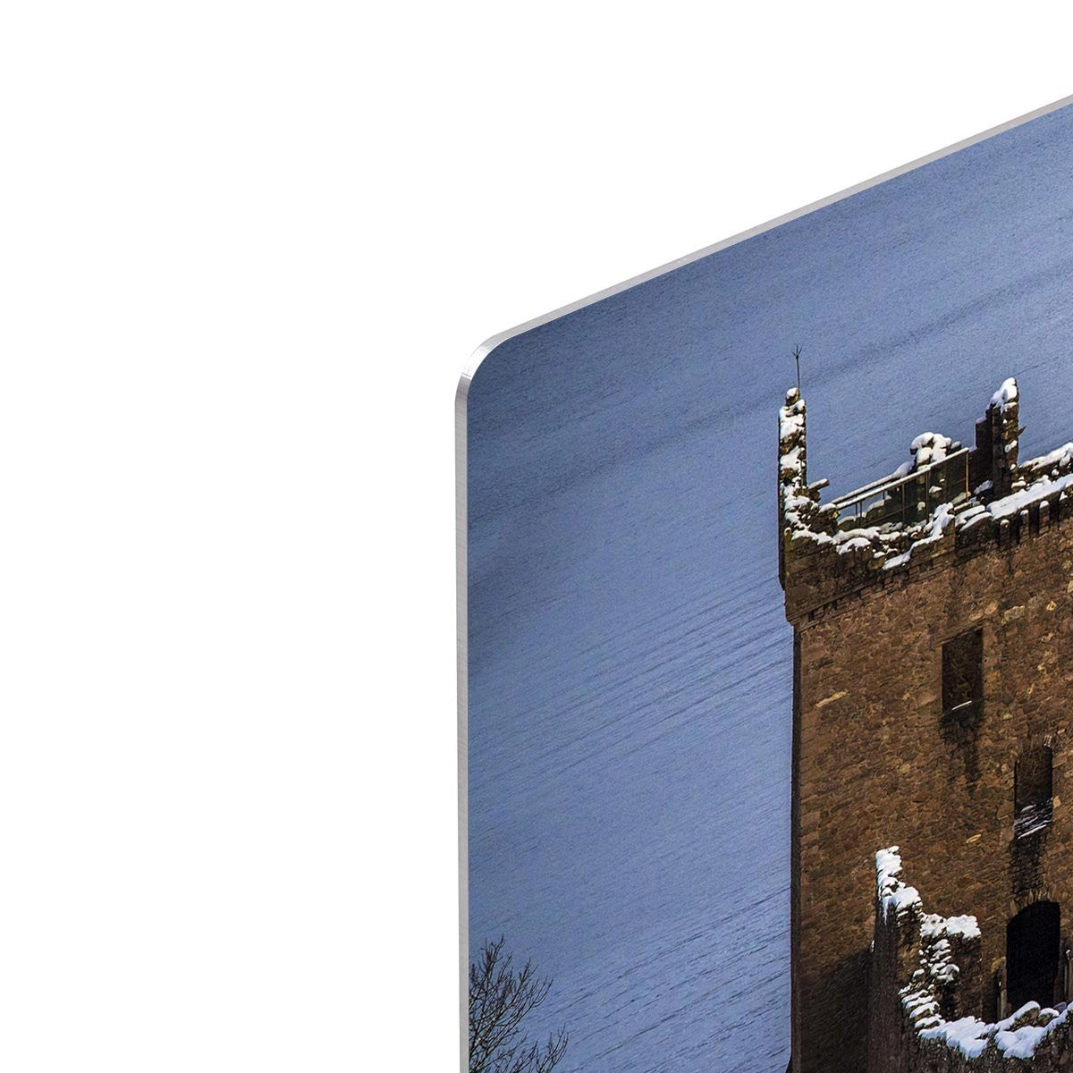 Snowy Urquhart Castle HD Metal Print - Canvas Art Rocks - 4