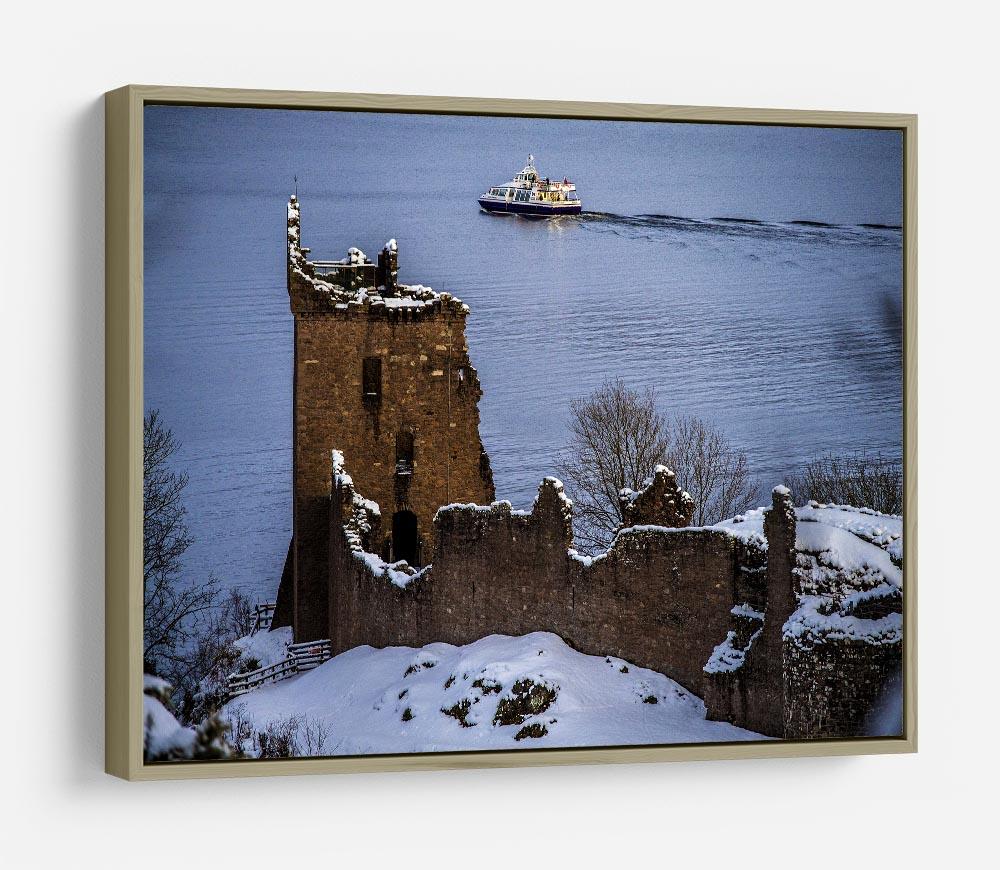 Snowy Urquhart Castle HD Metal Print - Canvas Art Rocks - 8
