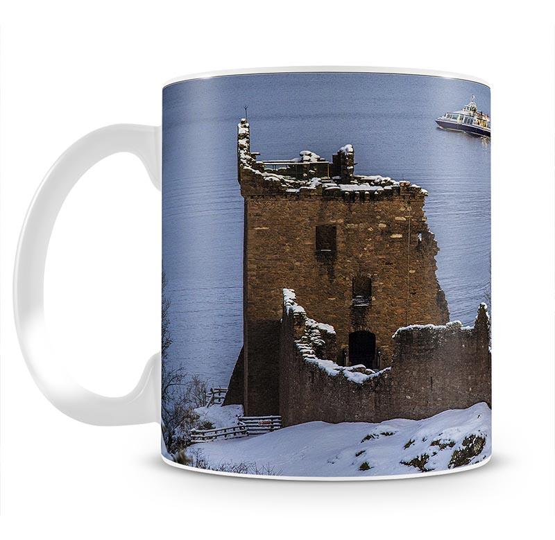 Snowy Urquhart Castle Mug - Canvas Art Rocks - 1