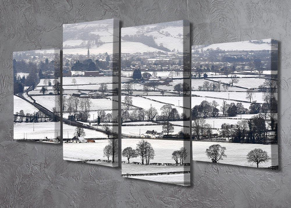 Snowy fields of Wales 4 Split Panel Canvas - Canvas Art Rocks - 2