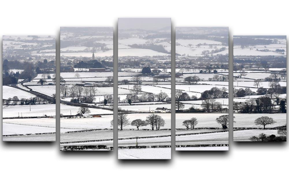 Snowy fields of Wales 5 Split Panel Canvas - Canvas Art Rocks - 1