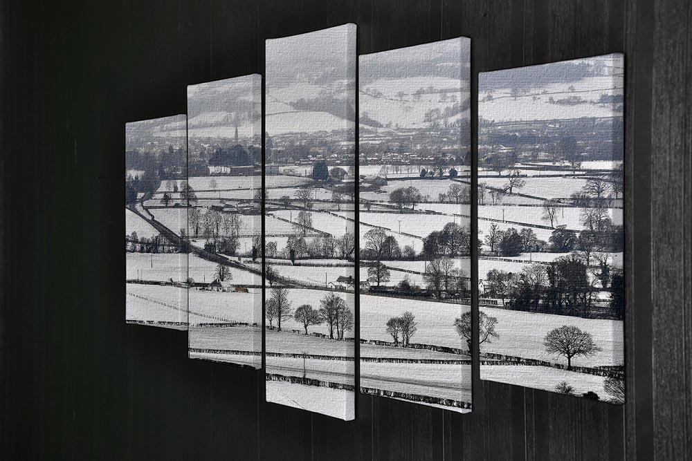Snowy fields of Wales 5 Split Panel Canvas - Canvas Art Rocks - 2