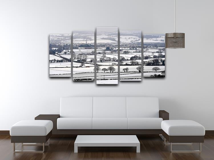 Snowy fields of Wales 5 Split Panel Canvas - Canvas Art Rocks - 3