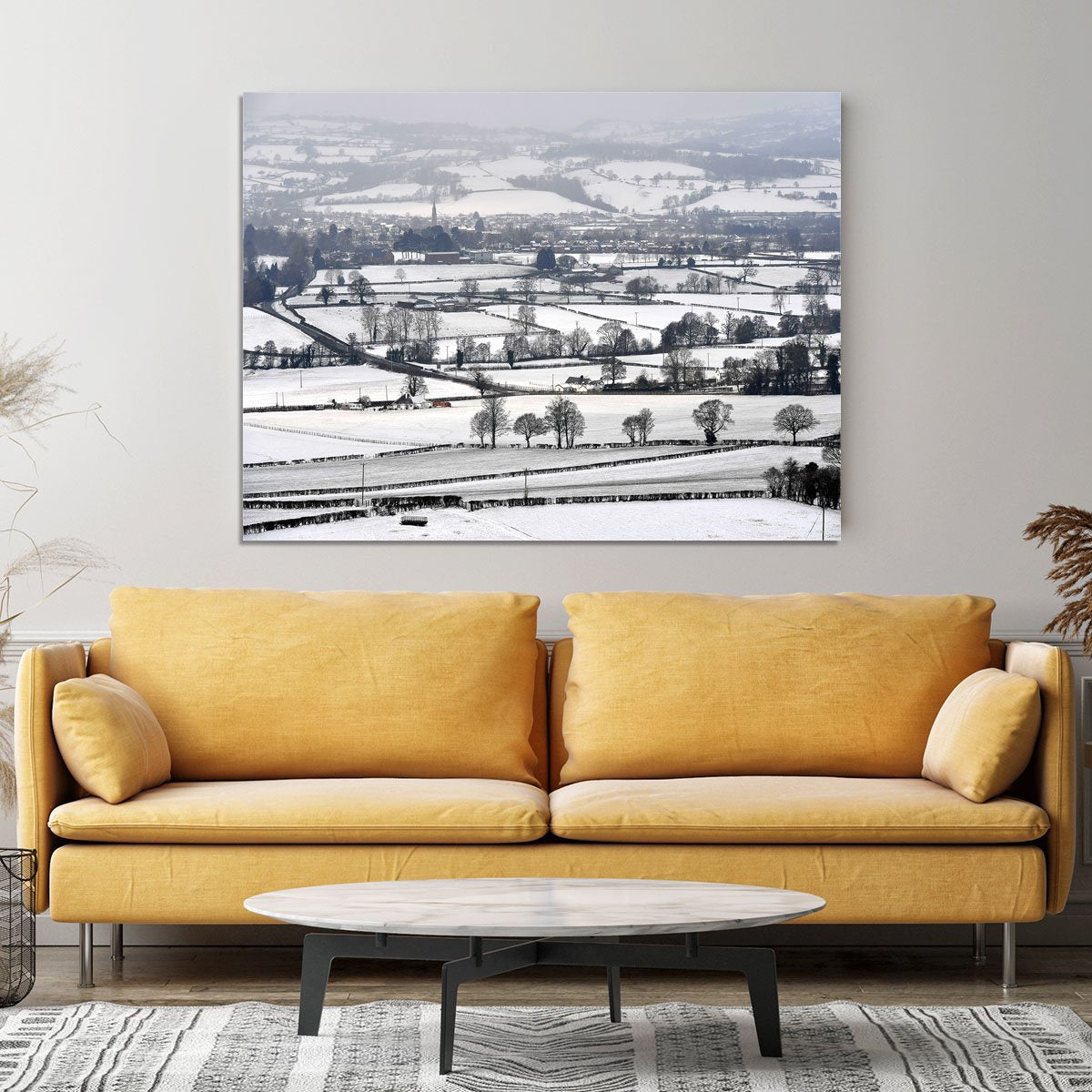 Snowy fields of Wales Canvas Print or Poster